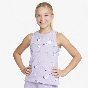 NIKE Tank Top Purple Graphic Print Girls Large New With Tags